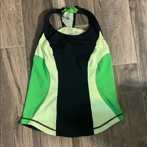 Lululemon Cardio Kick Tank Green Black 6